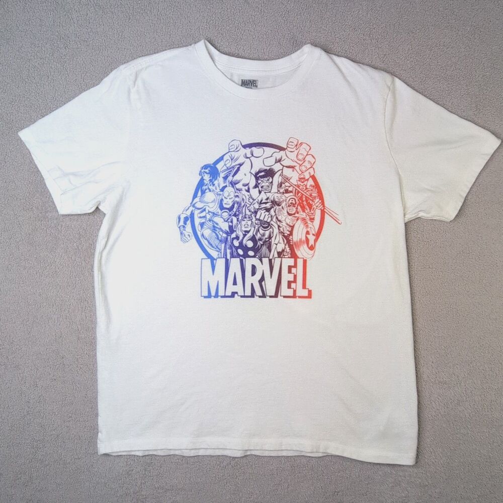 Marvel Graphic T-Shirt Mens Sz XL Comic Marvel Universe Tee Shirt White